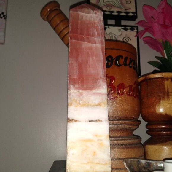 11in Rose Calcite Tower - Picture 2 of 4